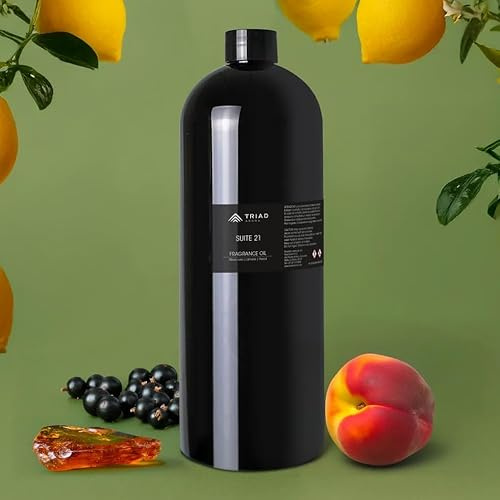 Olio Essenziale profumato SUITE21 - Note di: Limone, Ribes nero - Olio essenziale per Diffusori e Umidificatori, Aromaterapia (1000ml)