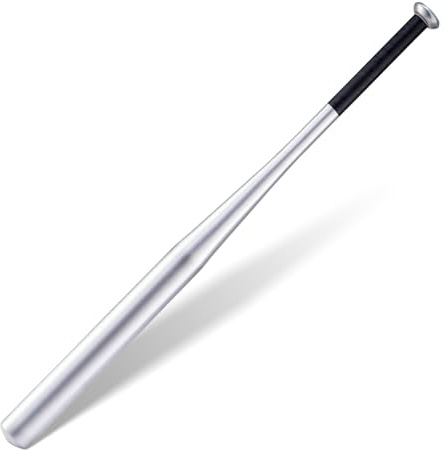 Trintion Baseballschläger Stahl – 82cm Schlagstock mit Rutschfestem Griff für Sport, Freizeit & Sicherheit, Robust & Langlebig für Erwachsene & Jugendliche (Aluminium 405g, Silber)