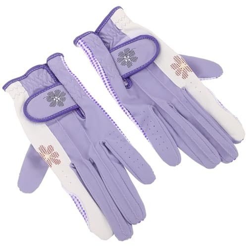 Toddmomy Guanti da Golf da Donna Traspiranti Antiscivolo, Guanti da Golf per Entrambe le Mani Taglia 20, Protezione Mani per Attività Sportive All’aperto
