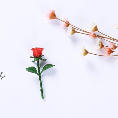 GALPADA 4pcs DIY Crystal Epoxy Mini Rose Model Craft Miniature Model for Home Store Decoration