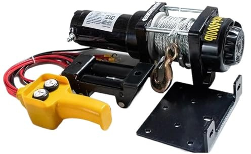 Gru per motori Piccolo Verricello Elettrico 12V Fuoristrada Autosalvataggio 24v Comodo Paranco Gru argani montati su veicolo Gru e ascensori(4000 pounds 12v A)