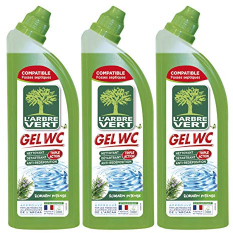 L'Arbre Vert - Nettoyant Gel WC - Romarin - 750 ml - Lot de 3