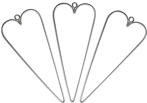 Rayher 24083000 Draht Herzen, 12 x 5 cm, 3 Stück, Herz aus Metalldraht, Drahtherz, Form zum Umwickeln, Basteln, Dekorieren