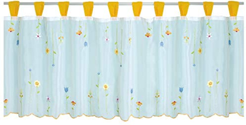 Arsvita Bistrogardine mit Schlaufen ca. 150x45 cm Auswahl: orange - Blumen