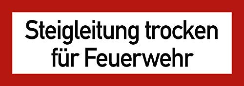 Aufkleber Steigleitung trocken für Feuerwehr 7,4 x 21cm