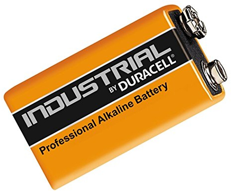 Duracell Alkaline, Industrial, 9 V Alkaline 9 V Industrial non-rechargeable battery (Batteries, 9 V, Alkaline, Hip Flask, 9 V, 10 pc (S), 9 V, black, yellow)