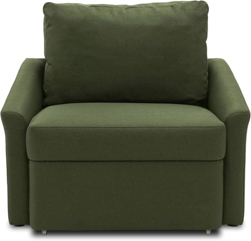 DOMO. collection Sessel Relax, Schlaffunktion, grün | Sessel mit Schlaffunktion, bequemer Boxspring Schlafsessel mit klassischem Design, 108 x 96 x 86 cm (BxTxH)