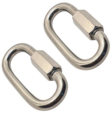 Quick Chain Link Repair Carabiner, Marine A4 Stainless Steel 316 Shackle (M6x60mm -2pcs)