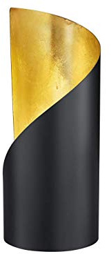 Kleine ausgefallene Tischleuchte aus Metall Schwarz-Gold, Höhe 24cm
