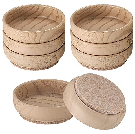 Zhujiehigh 8 PcsFelt Floor Cups Pads, Round Furniture Felt Castors, Non Slip Floor Leg Protector, 6 cm/2.4 InchFelt Pads for Furniture Feet, Chair Legs, Wooden, Laminate Floors - milky