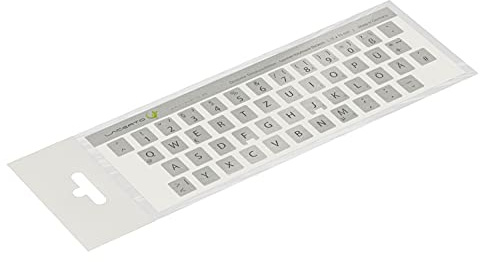 Lacerto® | 11x13mm Deutsche Aufkleber für PC/Laptop & Notebook Tastaturen mit mattem kratzfestem Laminat, Germany Keyboard Stickers QWERTZ | Farbe: Silber