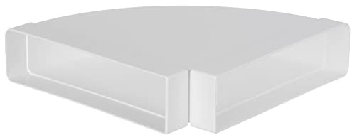 220x55mm 90° Bogen für Flachkanal Lüftungssysteme - Kunststoff Horizontal Kanalbogen
