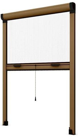 Zanzariera Riducibile a Rullo Verticale fai da te con Frizione per Finestre in kit Vari Colori (80x160, Bronzo)