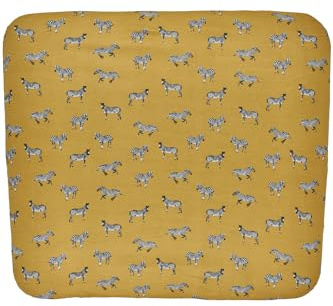 Meyco Wickelauflagenbezug 75x85cm Jersey Spannlaken Zebra Honey Gold | 100% Baumwolle -Wickelunterlage - Oeko Tex zertifiziert - kuschelig weich & hautfreundlich - waschbar & trocknergeeignet