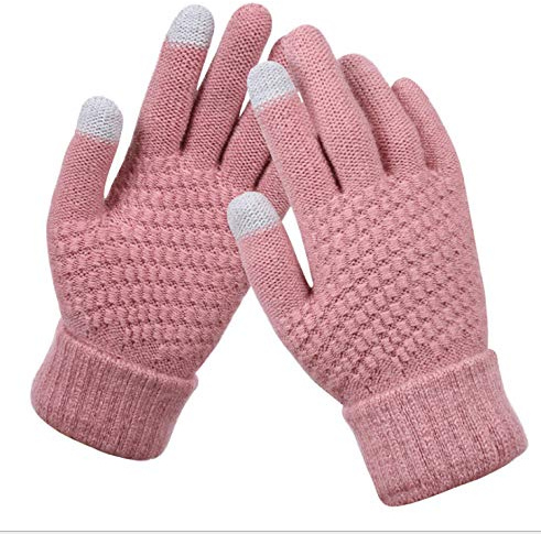 BSLVWG Frauen Winter Touchscreen Handschuhe Warme Strickhandschuhe Thermische Handschuhe Anzug für Laufen Fahren Radfahren Arbeiten Wandern Skifahren