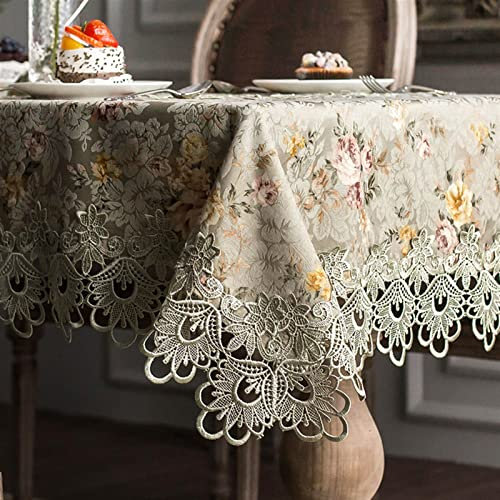 Cozomiz Tischdecke Gartentischdecke Rechteckig tischdecke wasserdichte rutschfeste Abwischbar Schmutzabweisend Tischdecke Tischwäsche PVC Wachstuch 110x160cm Beige