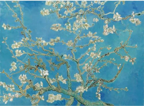 Bristlegrass Holzpuzzle für Erwachsene 1000 Teile Van Gogh berühmte Gemälde - Mandelblüten Spielzeug Geschenke Kunst Sammlerstücke Dekorative Malerei Puzzles (1000 Stück)