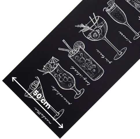 OLIVO.shop - JOKE Küchenteppich rutschfest waschbar, Gummiteppich schmutzabweisend, Läufer für moderne Küche, Flur nach Maß (COCKTAIL, 50 x 110 cm)