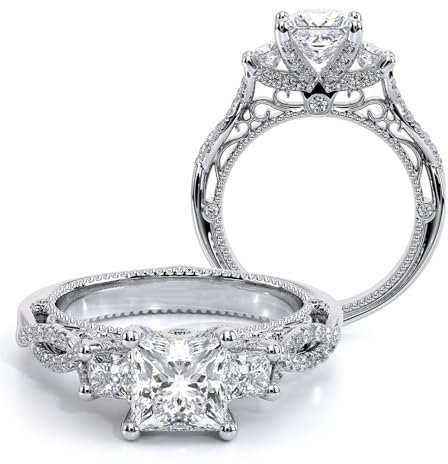 Molioaki Verlobungsring Gold für Damen Unendlicher Ring Diamantring Brillantschliff 5A Zirkonia ring 9 Karat (375) Weißgold Trauring Ehering, Verlobung Hochzeit Geschenk mit CZ-52