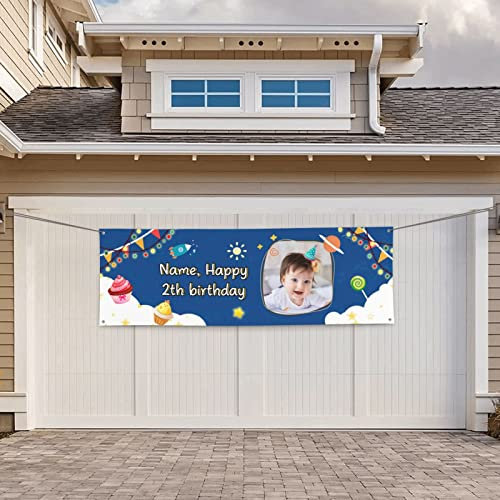 Geburtstagsbanner, Personalisiertes Geburtstagsbanner Foto, Personalisierbar Deinen Fotos und Deinen Texten, Geburtstagsbanner Dekoration Drinnen und Draußen