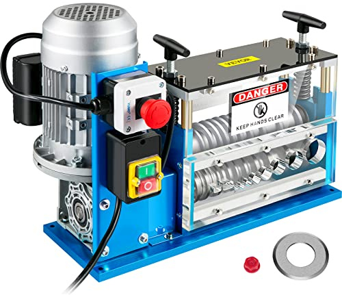 VEVOR Máquina pelacables eléctrica, SMS-038 Potencia 370 W 220 V 50 Hz Peso 25 kg Herramienta pelacables Azul Material Aluminio, Acrílico, Alambre de Cobre para gestionar simultáneamente diferentes