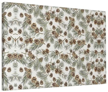 Kururi Vintage Tannenzapfen Druck Wandkunst Unframe Leinwand Poster Dekoratives Bild Für Wohnzimmer Schlafzimmer Home Decorative 45 X 30 Cm