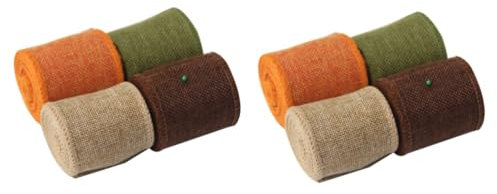 ABOOFAN 2 Sets Vintage Sackleinen-sackleinen-bandrollen Weihnachts-sackleinen-bandrollen mit Draht Zum Verpacken Von Geschenken Dekorativ 4 Rollen