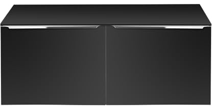 Badezimmer Doppelwaschtisch-Unterschrank 120cm, schwarz matt, 4 Schubladen