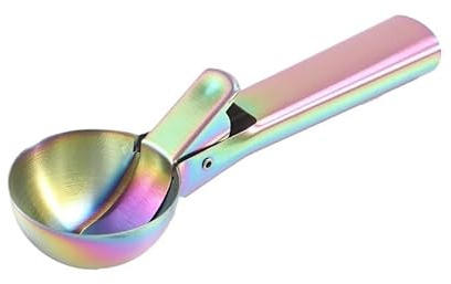 Ice Cream Scoop Ice Cream Scoop, Stainless Steel Ice Cream Excavator, Household Watermelon Ice Cream Scoop Tool Melon Baller (Color : Large-Rainbow Color)