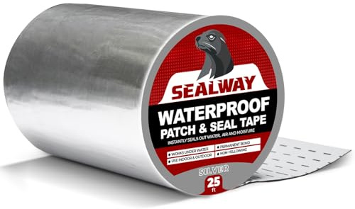Silver RV Roof Sealant Tape, 8 x 25' Waterproof Repair Seal Tape – Extra Thick, UV-Resistant, Weatherproof Patch for Permanent Leak Sealing on RVs, Trailers, and Mobile Homes