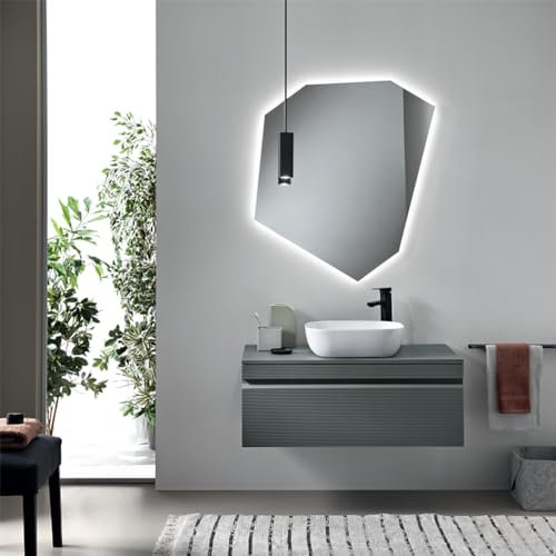 LIBEROSHOPPING.eu - LA TUA CASA IN UN CLIK Mobile da bagno sospeso moderno con base 100 RIO con lavabo da appoggio VERDE ALGA