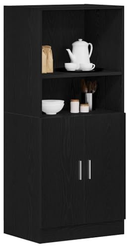 AJJHUUKI Mobili da esterno-mobile da cucina nero 57x41,5x131,5 cm in legno ingegnerizzato - Mobili da cucina
