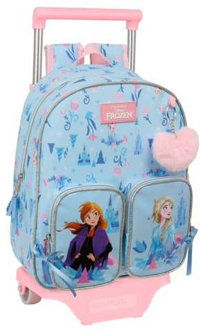 safta Frozen Ice Magic Kinderrucksack mit Trolley 705, ideal für Kinder verschiedener Altersgruppen, bequem und vielseitig, Qualität und Widerstandsfähigkeit, 28 x 10 x 34 cm, hellblau, M, Casual