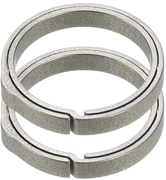 QUARKZMAN 2 Pcs Anillos de Llavero de Titanio 0.75 Pulgadas Plateado | Anillos de Llave Divididos con Empuje Lateral, Anillo de Llave Dividido Círculo Variado, para Casa Coche Oficina Llaves