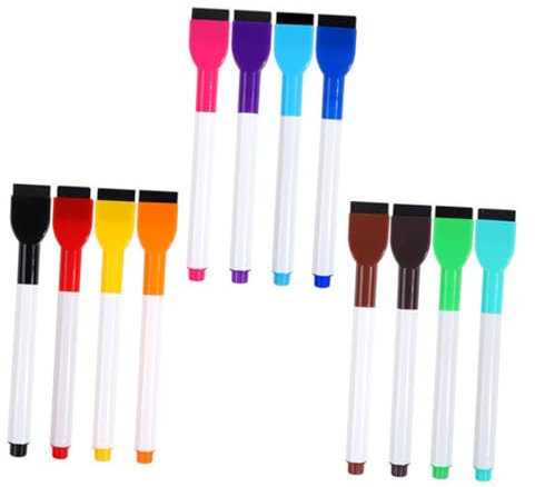 DIYEAH Trocken Abwischbare Marker in 12 Farben – Whiteboard-marker Mit Pinselspitze Und Leicht Zu Reinigen Für Kinder Und Erwachsene