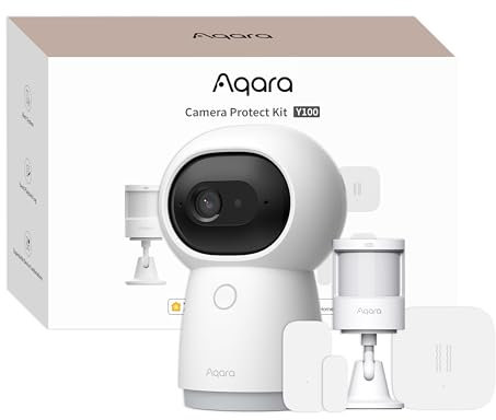 Aqara Home Security System Kit Y100-4 Piece Wireless Home Alarm with 2K Camera Hub G3, 3 Smart Sensors, HomeGuardian, Local Automation & 24/7 Alerts, Supports HomeKit, Google Home, Alexa
