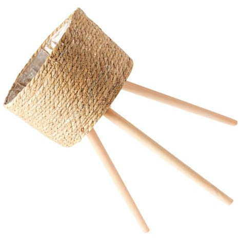 iplusmile Portavasi Intrecciato in Legno e Cestino Porta Piante Da Interno Ed Esterno, Supporto Per Fiori Robusto e Stabile, Espositore Per Piante Da Giardino Per Soggiorno e Balcone Diametro 24 Cm