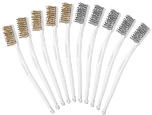 Messingbürste, 10 Stück Messingbürste Klein Drahtbürste Messing Bürste Edelstahl Bürste 3D Drucker Reinigung Set für 3D-Drucker Rahmen Türen Fenster Reiniger Schmutz Schweißen Schlacken Rost