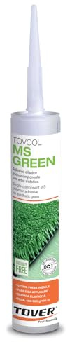 TOVER, Tovcol MS Green, Adesivo per Erba Sintetica e Prato Sintetico da Esterno, Colla per Rotoli e Tappeti di Erba Finta, Senza Solventi, Per Balconi e Giardini, 290 ml