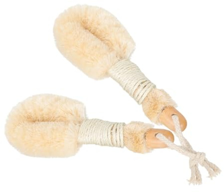 Hemobllo 2 Stück Massagebürste Beine aus Natürlichem Sisal mit Ergonomischem Griff und Effektiver Peeling Badebürste für Sanfte Hautreinigung im Bad