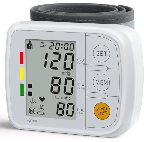 Blood Pressure Monitors for Home Use Blood Pressure Machine with Blood Pressure Cuff 13.5~19.5cm, LCD Display, Voice Broadcast, 2x120 Sets Memory, Measurable Board Carrying Case (White)
