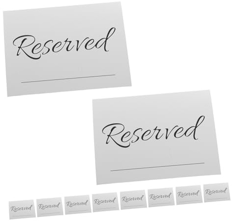 SHINEOFI 20 Piezas Tarjetas de Asiento Reservadas Blancas para Bodas con Soporte Estable para Señalización Elegante para Banquetes y Recepciones