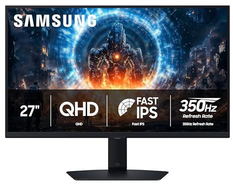 Samsung 27” Odyssey G6 G60F QHD Resolution Gaming Monitor, 350Hz Refresh Rate, Fast IPS Panel, VESA DisplayHDR™ 400, NVIDIA G-Sync Compatible, AMD FreeSync™ Premium, Ergonomic Stand, LS27FG60DENXZA
