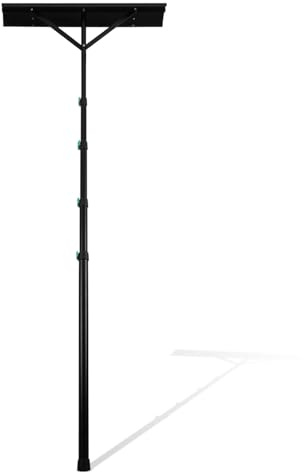 Peviasot Photovoltaik Schneeschieber Aluminium Dachschneerechen mit schutzender Gummileiste Kratzfest 108-360 cm einstellbar rostbeständig Schneeräumer