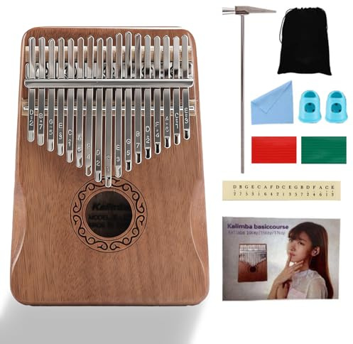 17 Key Kalimba Thumb Piano,Wood Mbira Mini Finger Piano Musical Instruments,Gift for Kids Adults Beginners.