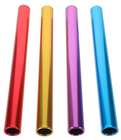 FUNOMOCYA 4 Pezzi Bastoni Staffetta in Lega di Alluminio Colorati Bastoni da Corsa Leggeri e Resistenti per Gare Scolastiche e Competizioni Outdoor