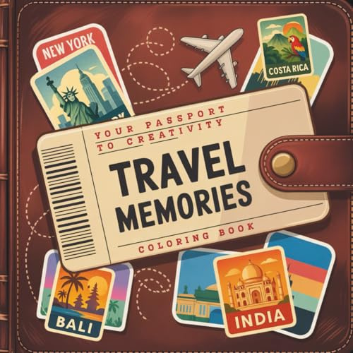 Travel Memories – Explore the World Coloring Book for Teens & Adults: Deine kleine Weltreise im Sticker-Style – kreativ, modern und voller Fernweh