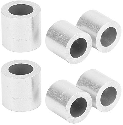 Marhynchus 100 Manicotti a Crimpare in Alluminio, Coperture Leggere per Funi Metalliche in Alluminio, Diametro del Foro di 6 Mm per Molteplici Applicazioni Industriali