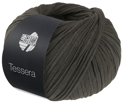 LANA GROSSA Tessera | Hochwertiges, schmales Baumwoll-Bändchengarn in matter-papierfeiner Optik | Handstrickgarn aus 100% Baumwolle | 50g Wolle zum Stricken & Häkeln | 115m Garn FB 15