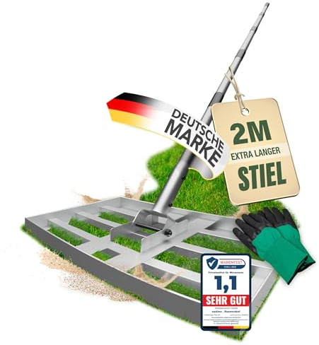 easimo | Rasen Rakel 43x25 cm - Hochwertiges Rasenpflege | Werkzeug zur Bodenebenheit, Gartenpflege & Rasenpflege | Robuste Stahlkonstruktion
